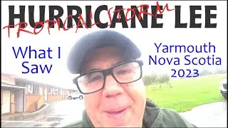 Hurricane Lee 2023 as it Rips Through Yarmouth Nova Scotia as a Tropical Storm