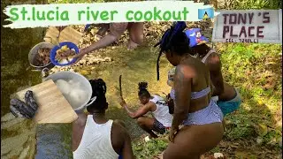 Outdoor cooking at the river ( canaries st.lucia ) 
