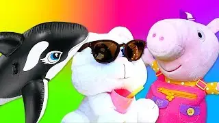 Видео для малышей про игрушки у бассейна. Пикник с веселым клоуном!