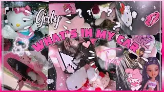 ♡Girly What’s In My Car Tour | hello kitty mcbling, y2k themed,girly accessories🚗