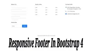 Responsive Footer In Bootstrap 4