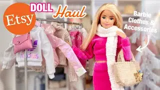 Barbie ETSY Shop Haul! Realistic Doll Clothes & Accessories Review + Christmas Doll Fashion!