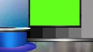 Virtual studio solo anchor side angle green screen chroma key.