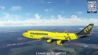 MSFS2020 - B747-800 Retrô ITAPEMIRIM - Saindo de Brasilia para Confins, MG.