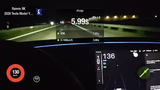 2025 Tesla model Y PERFORMANCE acceleration 0-100km/h on dragy