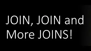SQL JOIN, LEFT JOIN, RIGHT JOIN, FULL JOIN and CROSS JOINs are thoroughly covered in this video.