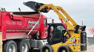 CAT 242D3 Wheel Skid Steer Loader at Job Site
