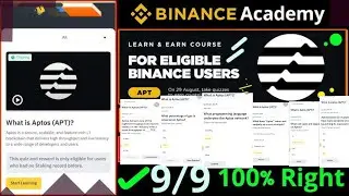 #get #binance  Learn and Earn Aptos (APT) Quiz Answers  #earnmoney  0.15 APT Reward