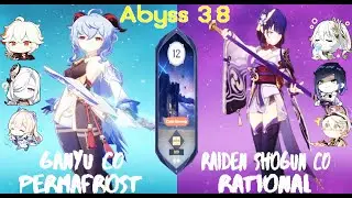 C0 Ganyu Permafrost and C0 Raiden Shogun Rational - Genshin Impact Abyss 3.8 - Floor 12 9 Stars