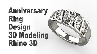 Custom Anniversary Ring - Jewelry CAD Design Tutorial 3D Modeling with Rhino 7 