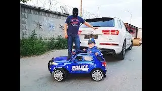 Romkin Playing Police Car Ride On Power Wheel Police Car
