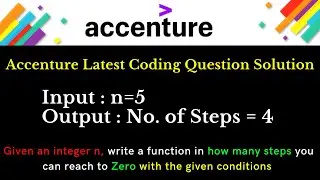 Accenture Latest Coding Questions | Coding Question in 