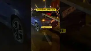Bariyer aracın içinden geçti