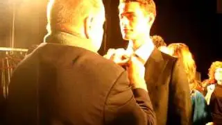 Tying the Bowtie at Malan Breton's Fashion Week show :)