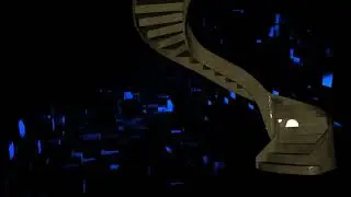 Общий вид обмерной 3D модели лестницы сложной формы, построенной по данным лазерного сканирования