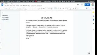 CS401 Lecture #5: Compilation Process
