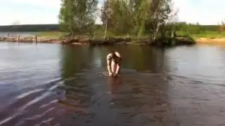 Таксы на Вуоксе - заплыв