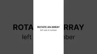 ❓ROTATE OF AN ARRAY❓
