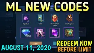 ML REDEEMPTION CODES AUGUST 11, 2020 | MOBILE LEGENDS