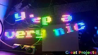 Scrolling Message With 5 x WS2812 RGB Led Matrix 32x8 & ESP32
