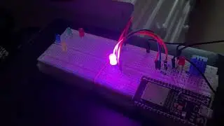 RGB LED programmed with ESP32 | Incremental fading across colour spectrum