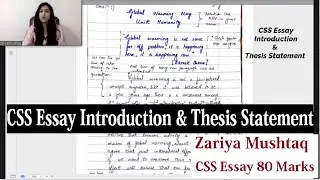CSS Essay Introduction and Thesis Statement by Essay Topper Zariya Mushtaq (80 Marks)