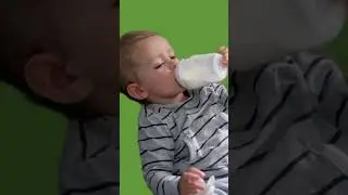 Baby Drinking Milk Green Screen 