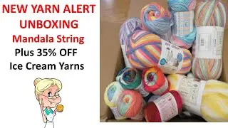 NEW YARN ALERT UNBOXING  Lion Brand Mandala String Yarn PLUS 35% Off Ice Crean Yarn One Day Only