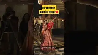 This gorgeous bride surprised her groom with such an cute entry dance! #shaadi #bridalentrydance