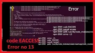 npm ERR!   errno: -13 | npm ERR!   code: 'EACCES' | Fixing npm permissions | npm ERR! Error
