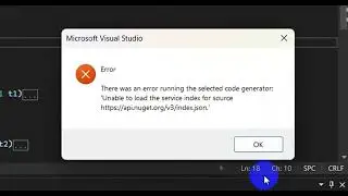 there was an error running the selected code generator | Adding View showing error in visual studio