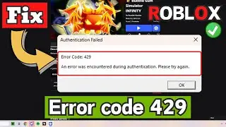 Roblox error occurred during authentication Error code 429 Fix
