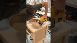 Part 3 of our Custom Wood Vanity: I cut the sink hole too big 😬 #bathroomrenovation