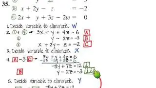 solving system of 4 variables (elimination)
