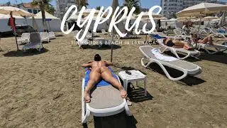 Walk on Finikoudes Beach in Larnaca | 🇨🇾 Cyprus in June 2024