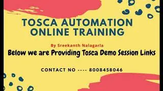 Tosca Online Training By Sreekanth Nalagarla