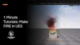 1 Minute Tutorials: Make FIRE in Unreal Engine 5 in just a few clicks 😱🔥