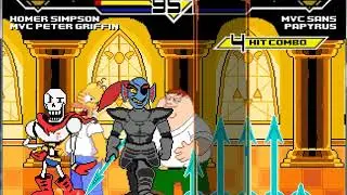 MUGEN;Homer and Peter VS Sans and Papyrus