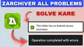 Operation Completed With Errors | Fix  Zarchiver Errors Problom | Zarchiver Completed Error Fix