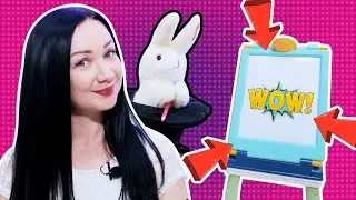 ЗАЯЦ ИГРУШКА РИСУЕТ на Мольберте. УЧИМСЯ РИСОВАТЬ. Формы и превращения.