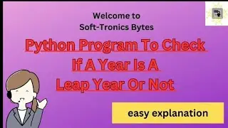 Python Program Check If A Year Is A Leap Year Or Not.