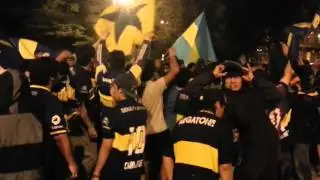 El pueblo boquense festeja en junín