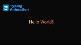 Pure CSS typing animation. HTML and CSS typewriter Effect
