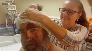 8. spa day at the hospital, as I get washed up after motorcycle cash