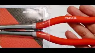 Плоскогубцы YATO изогнутые 2 шарнира 330 мм, CrV, 50 HRC, изгиб 45 градусов, YT-20401