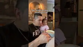 Trying to eat infront of your 8 month old baby