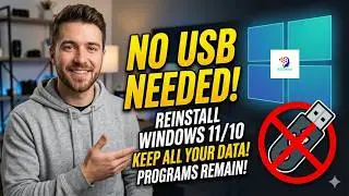 Easy Reinstall Windows 10 without losing data or apps