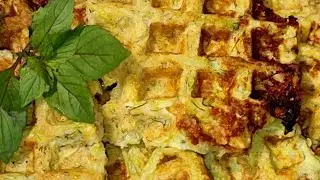 Кето вафли из кабачка с сыром