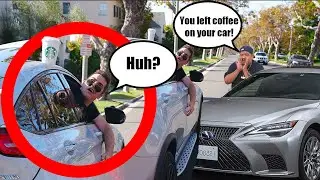Coffee on Car Roof Prank!