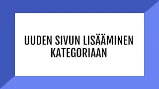DialoQ Talk: Uuden sivun lisääminen kategoriaan